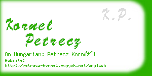 kornel petrecz business card